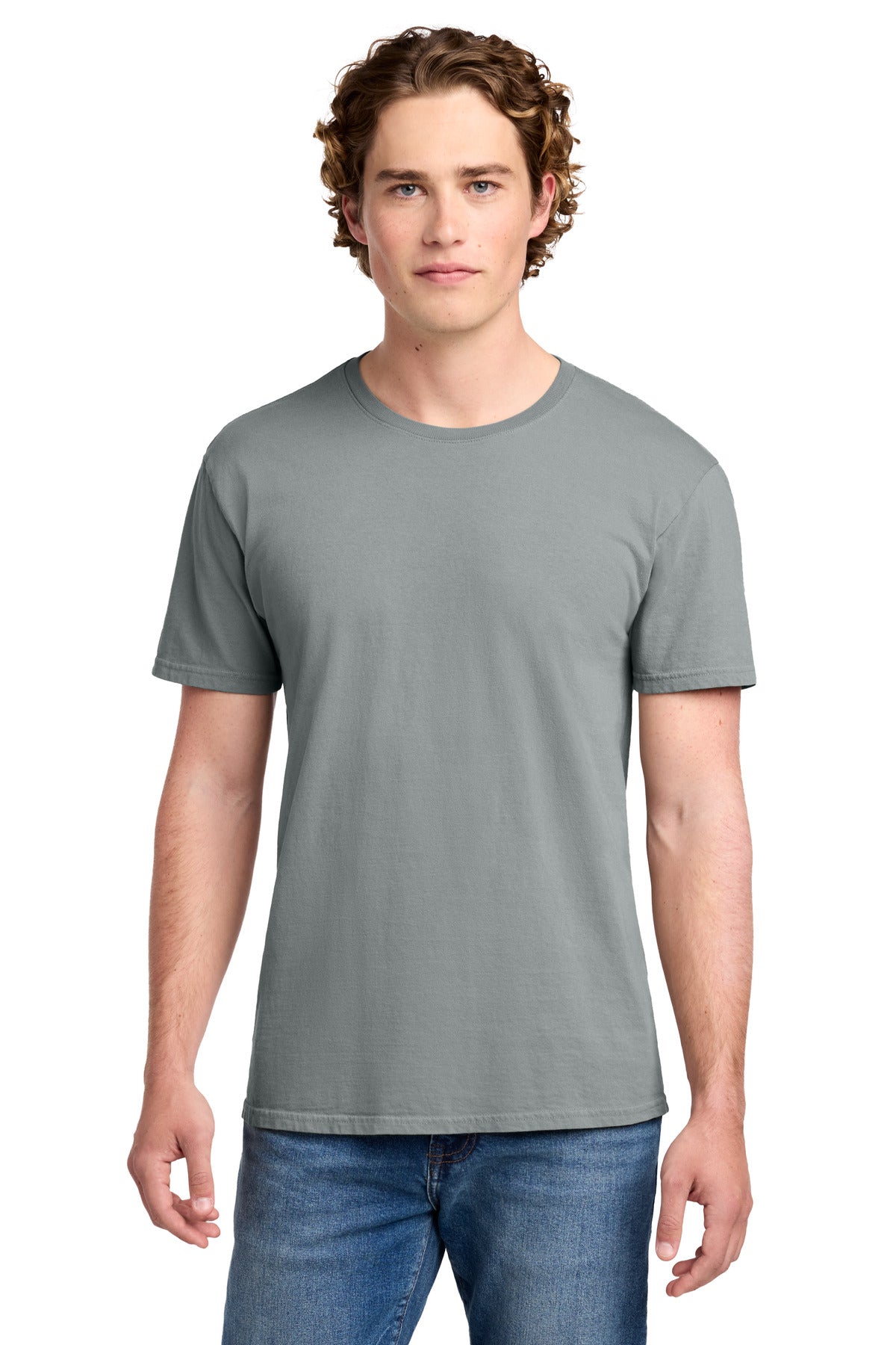 Custom Embroidered Port & Co T-Shirts  in Dove Grey