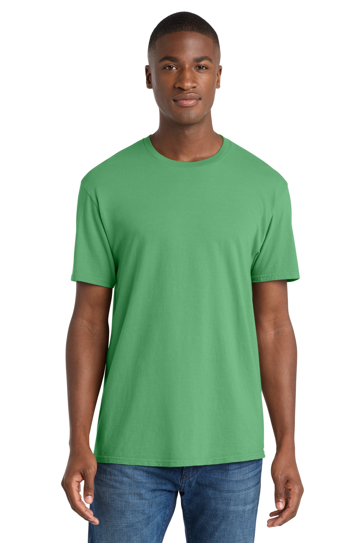 Custom Embroidered Port & Co T-Shirts  in Guacamole