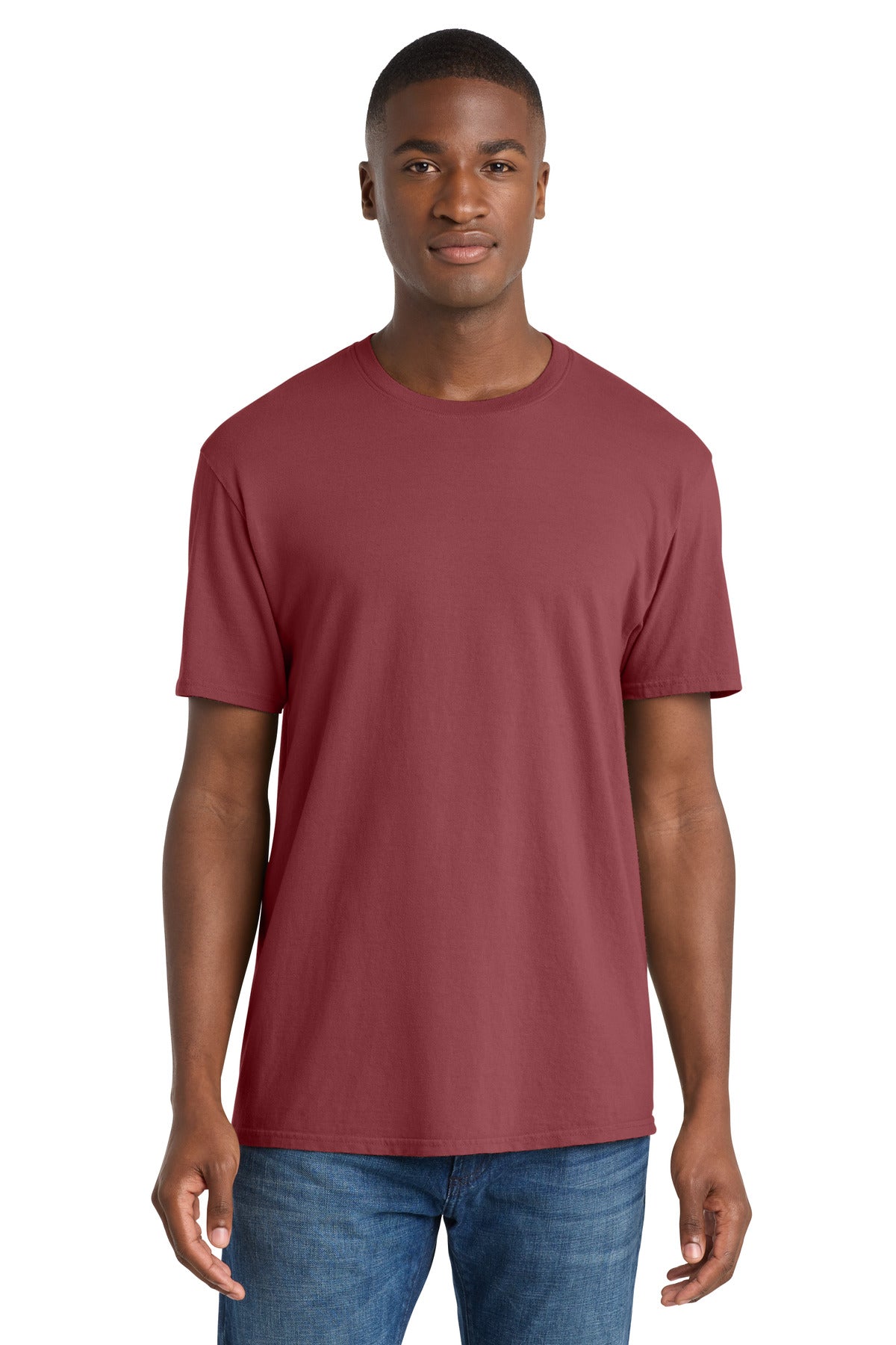 Custom Embroidered Port & Co T-Shirts  in Merlot
