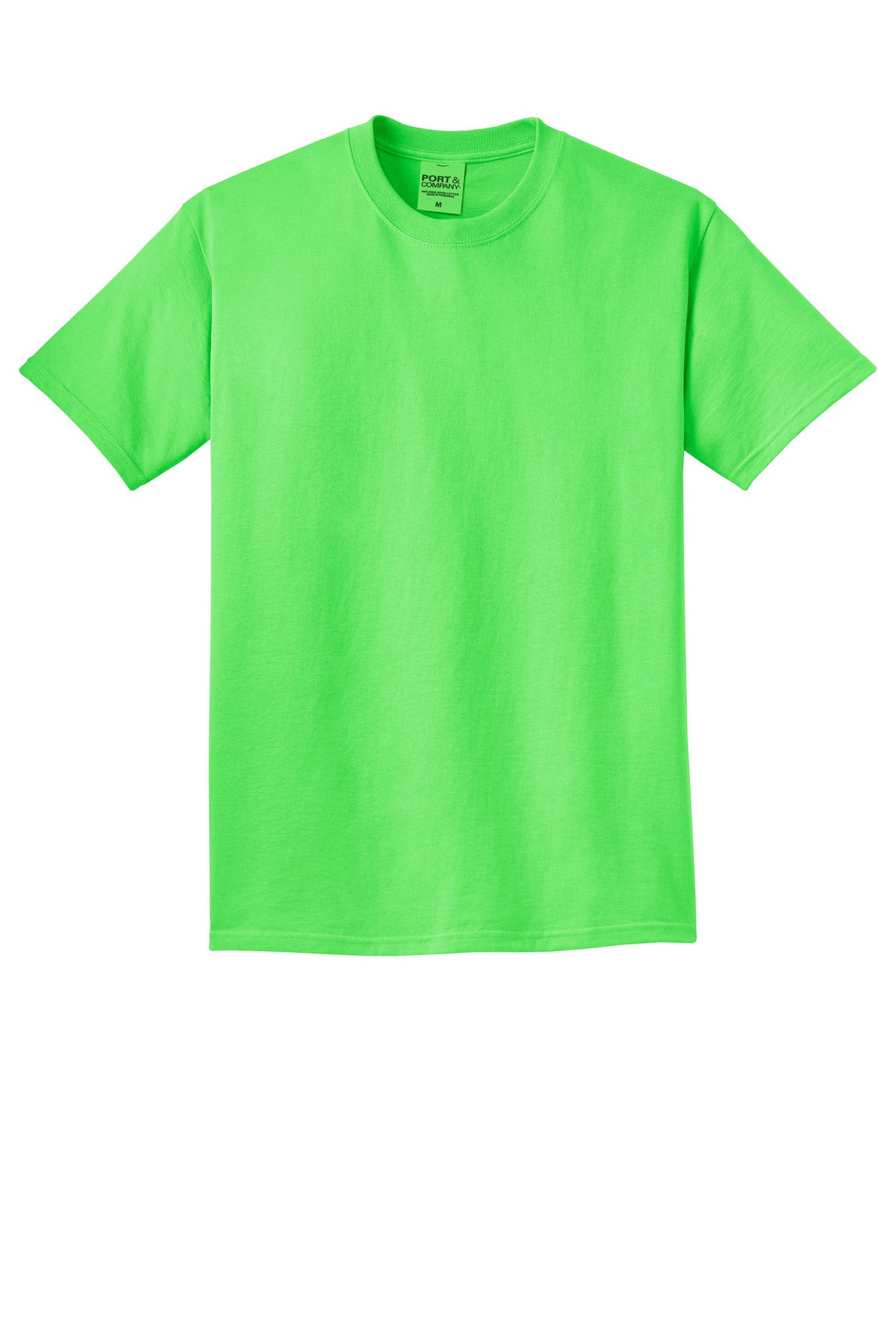 Custom Embroidered Port & Co T-Shirts  in Neon Green