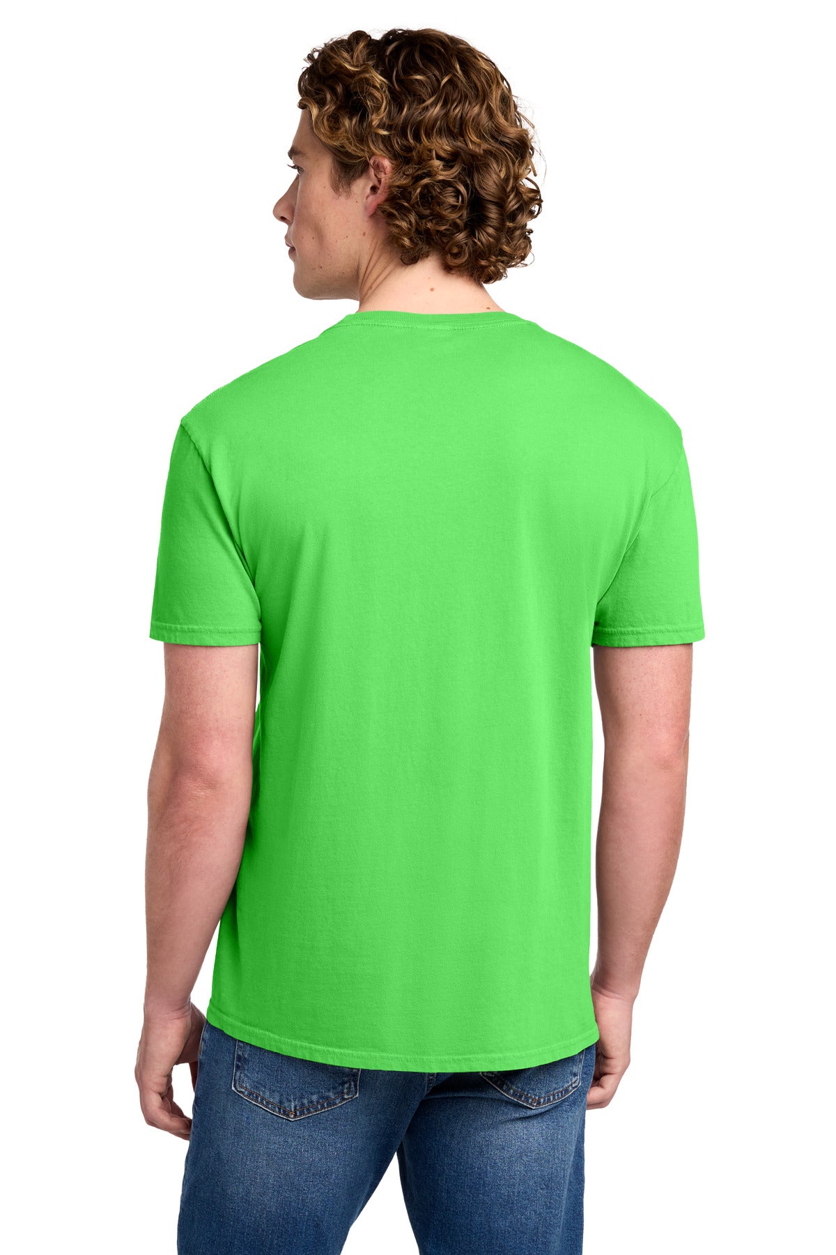 Custom Embroidered Port & Co T-Shirts  in Neon Green