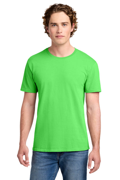 Custom Embroidered Port & Co T-Shirts  in Neon Green