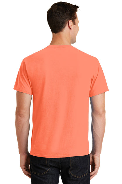 Custom Embroidered Port & Co T-Shirts  in Neon Orange