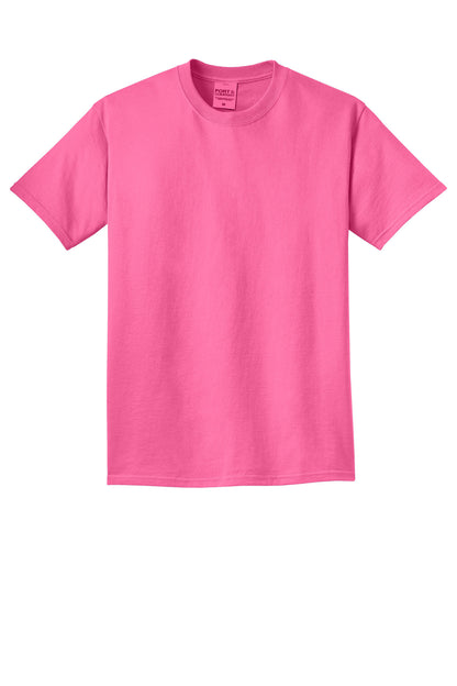 Custom Embroidered Port & Co T-Shirts  in Neon Pink