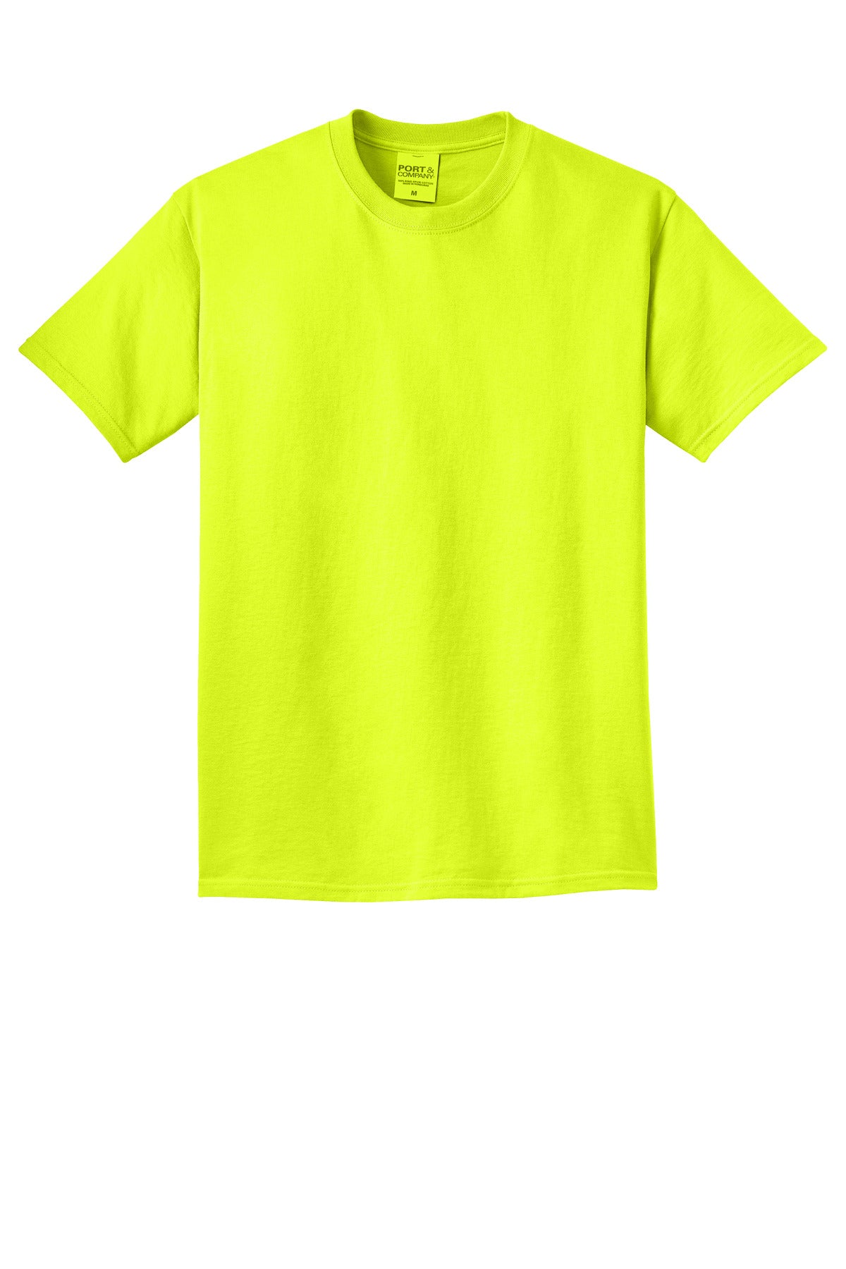 Custom Embroidered Port & Co T-Shirts  in Neon Yellow