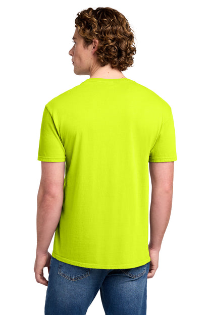 Custom Embroidered Port & Co T-Shirts  in Neon Yellow