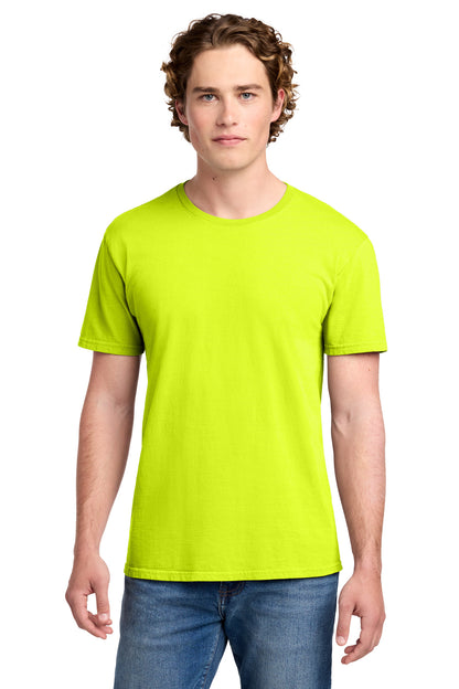 Custom Embroidered Port & Co T-Shirts  in Neon Yellow
