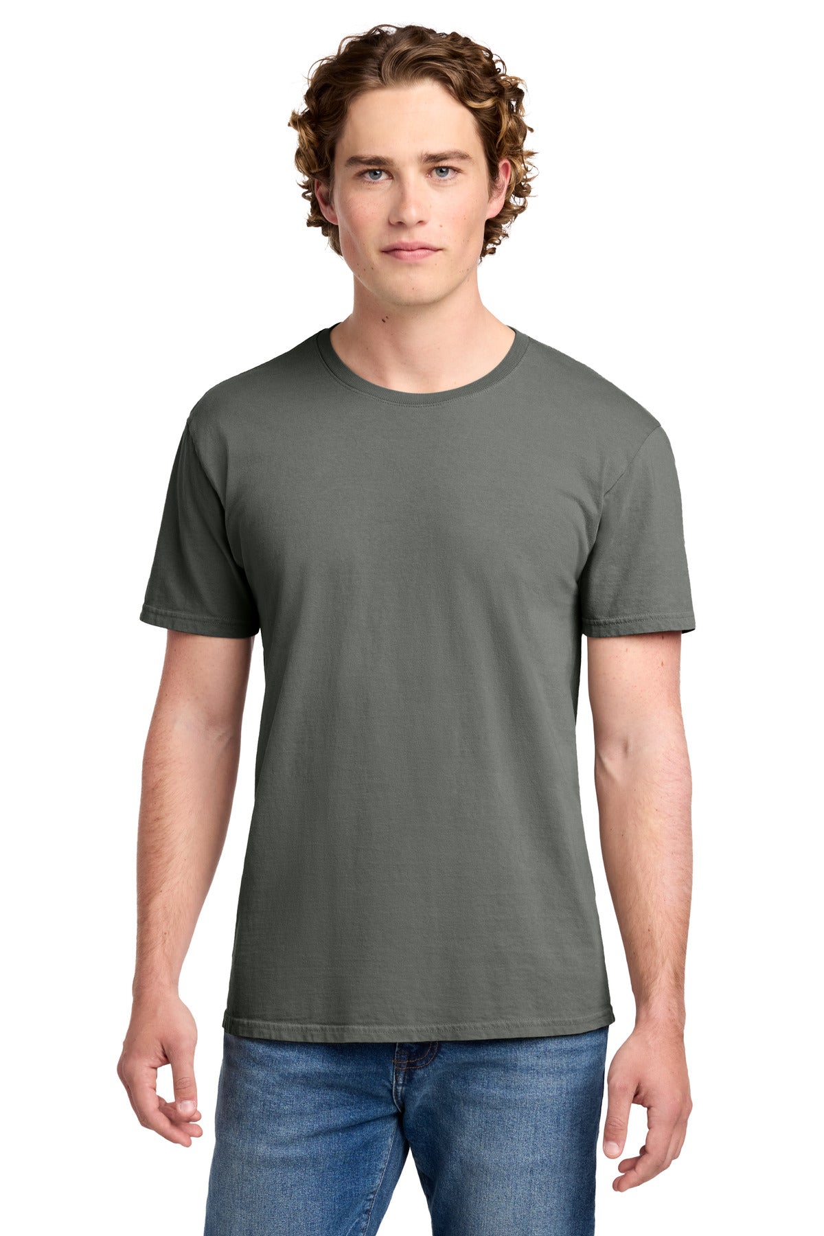 Custom Embroidered Port & Co T-Shirts  in Pewter