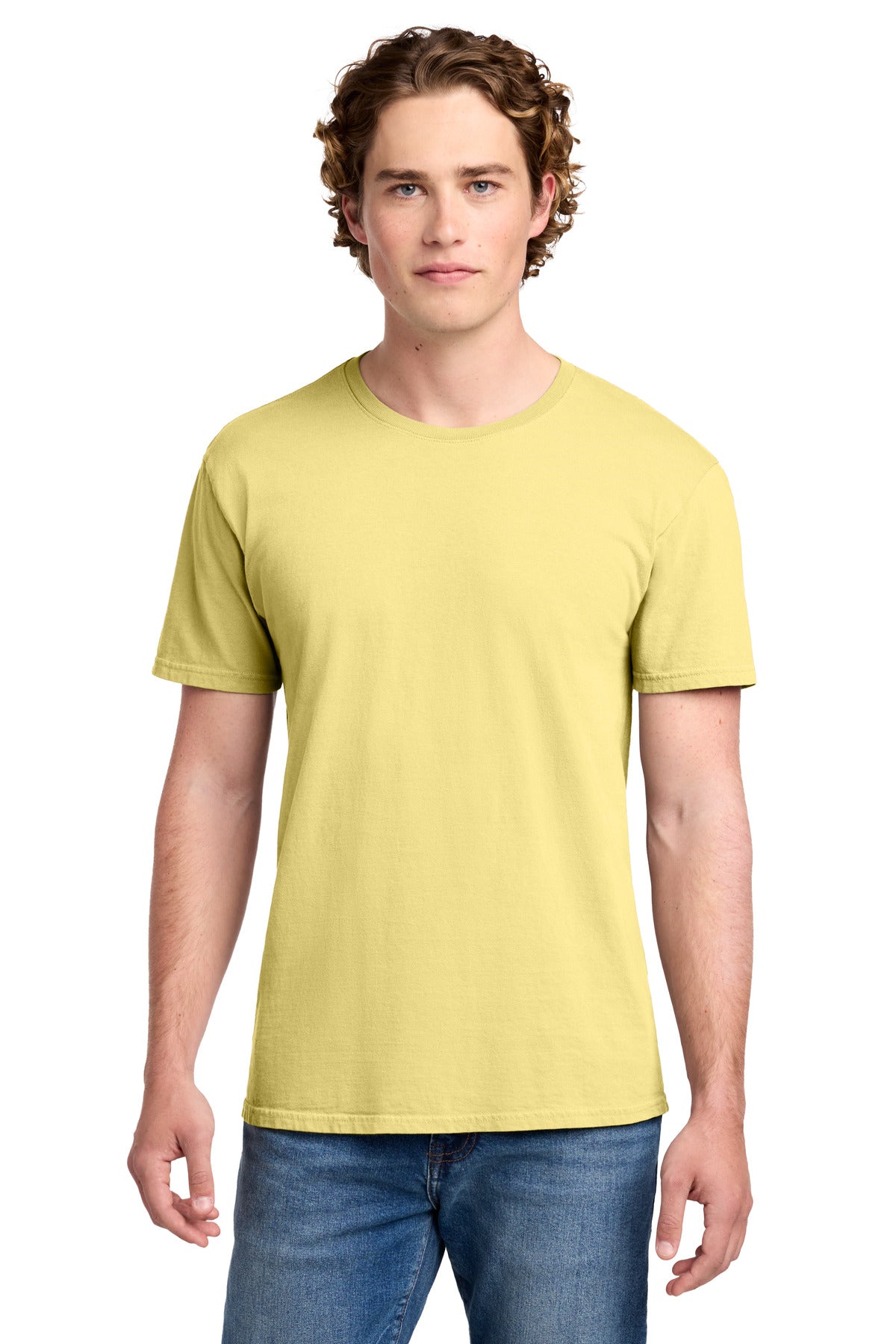 Custom Embroidered Port & Co T-Shirts  in Popcorn