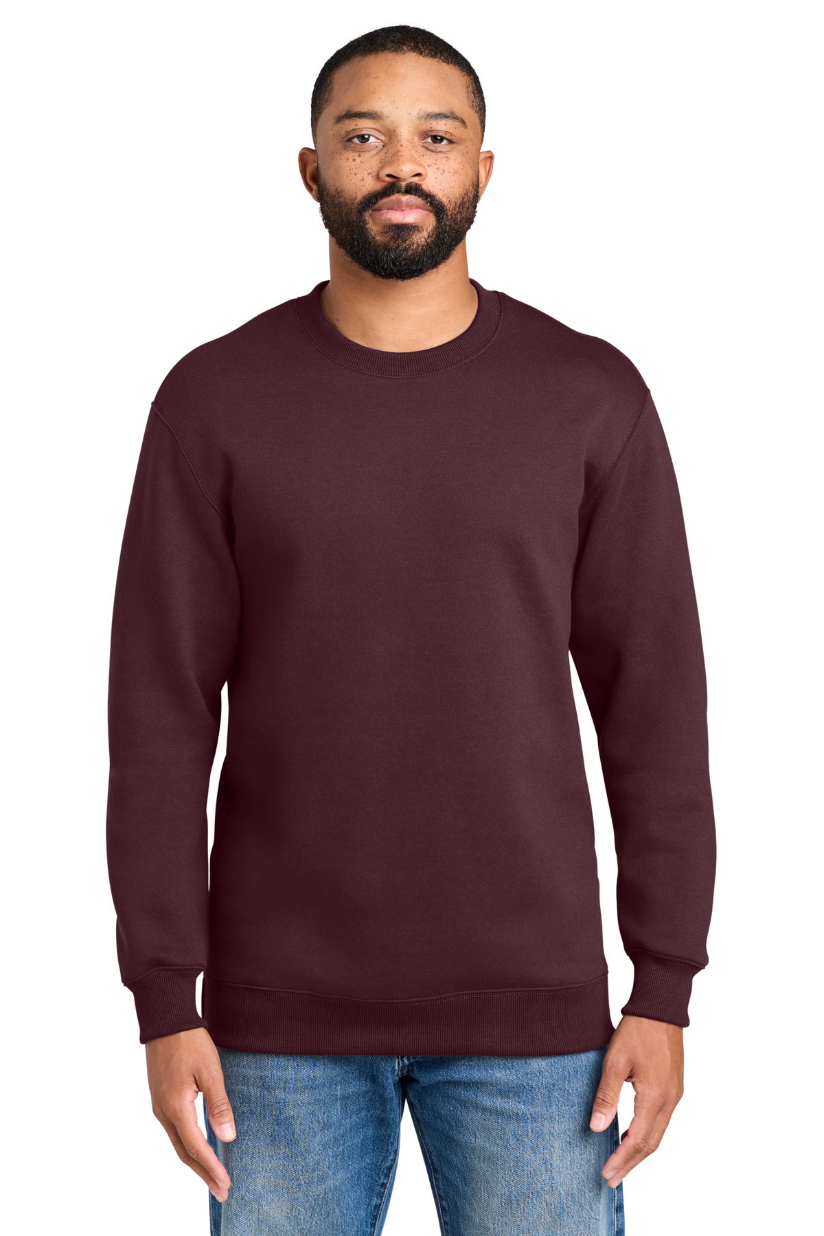 Custom Embroidered Port & Co Sweatshirts in Athletic Maroon