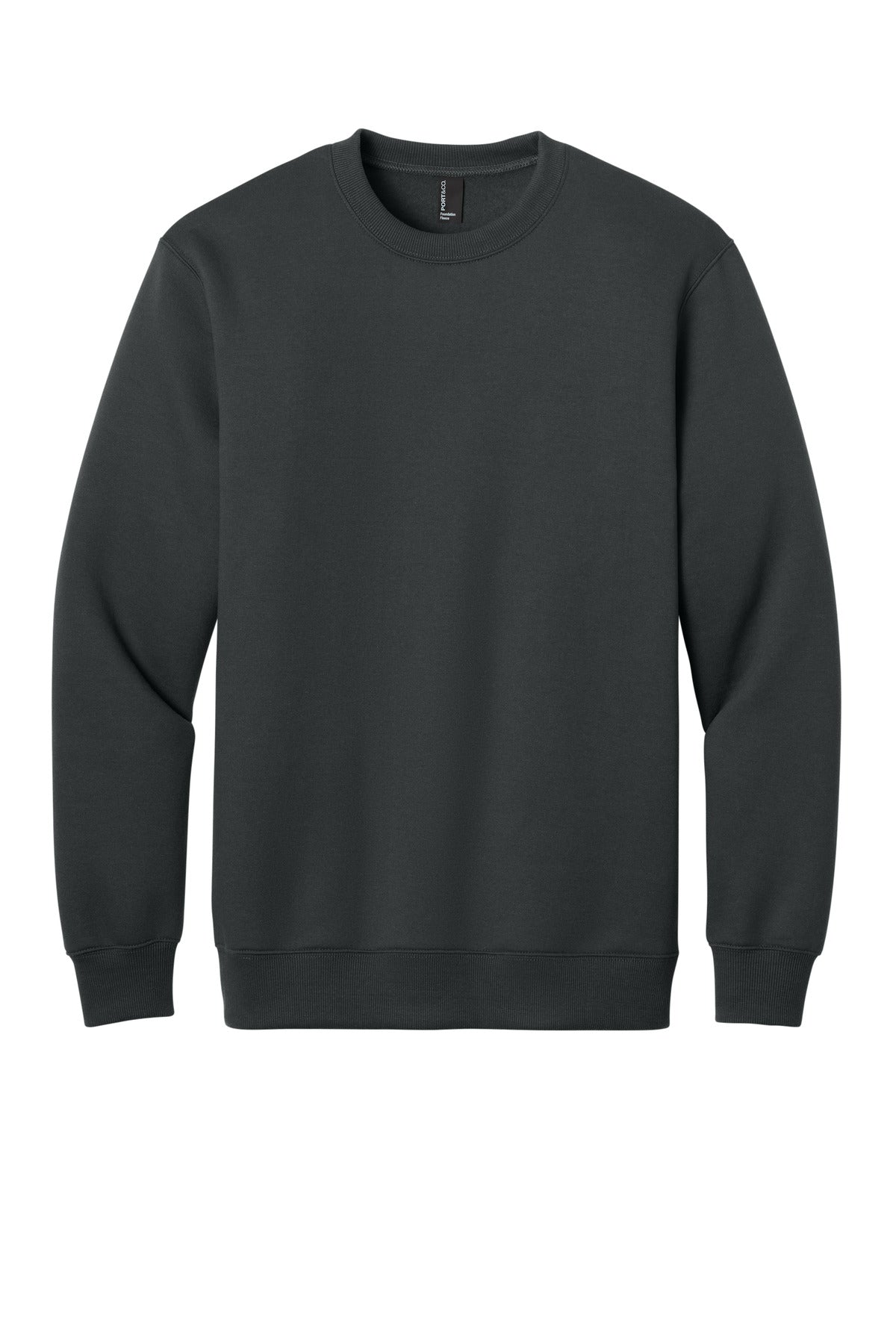 Custom Embroidered Port & Co Sweatshirts in Coal Grey
