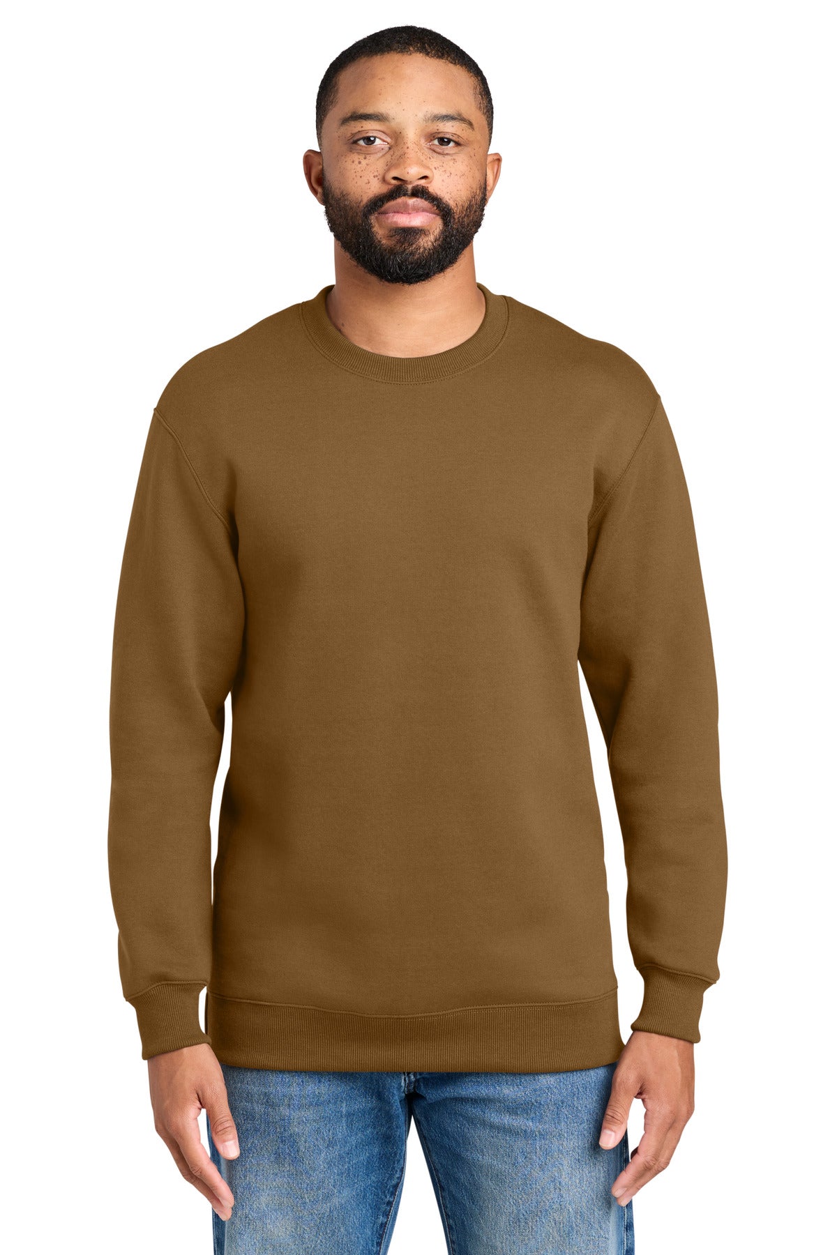 Custom Embroidered Port & Co Sweatshirts in Duck Brown