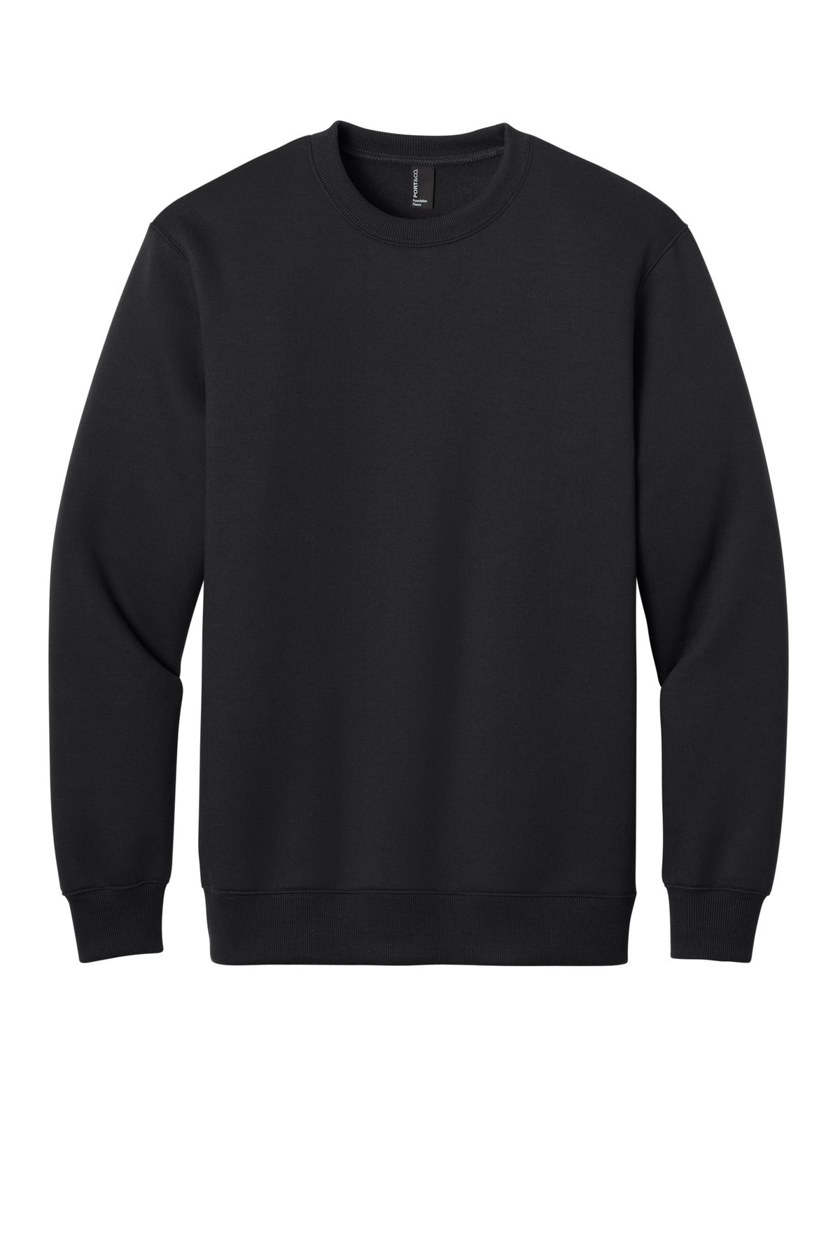 Custom Embroidered Port & Co Sweatshirts in Jet Black