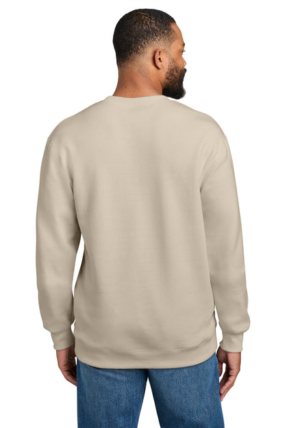 Custom Embroidered Port & Co Sweatshirts in Light Sand