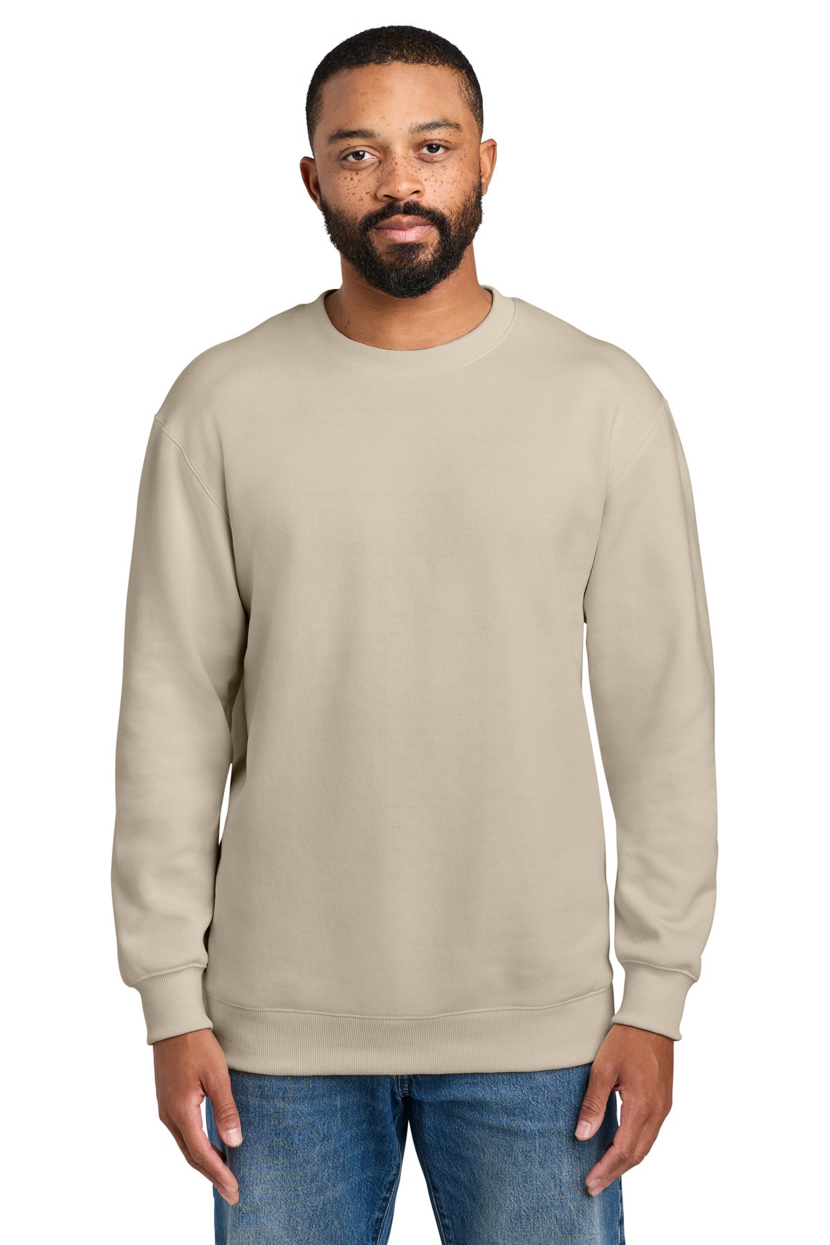 Custom Embroidered Port & Co Sweatshirts in Light Sand