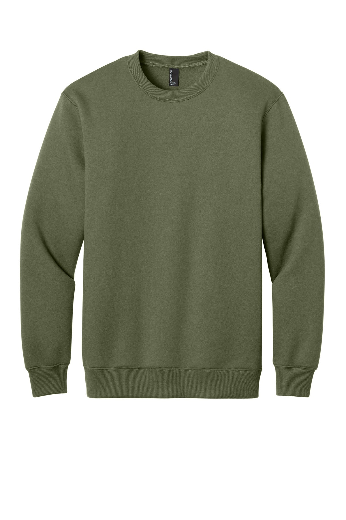 Custom Embroidered Port & Co Sweatshirts in Olive Drab Green