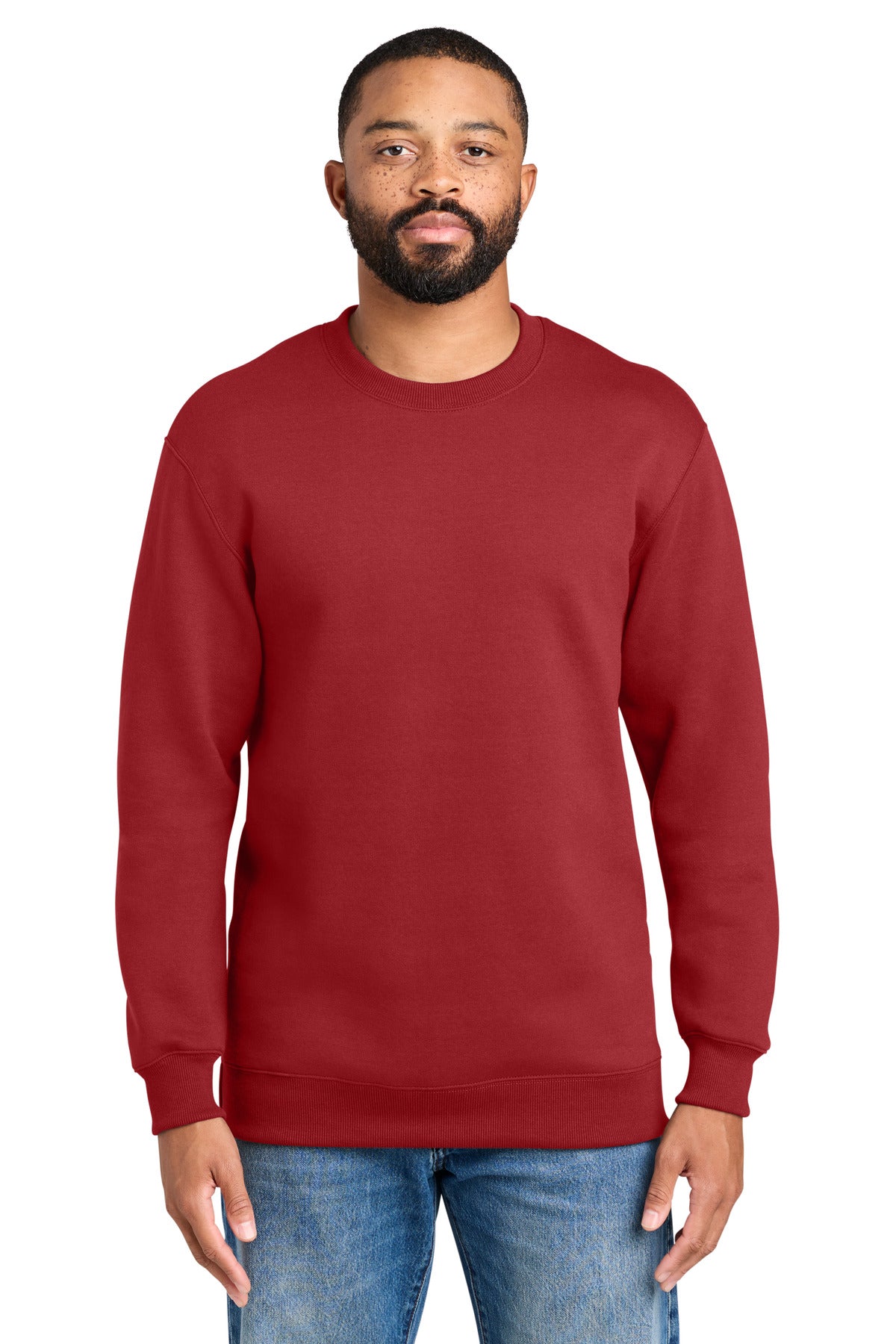 Custom Embroidered Port & Co Sweatshirts in Rich Red