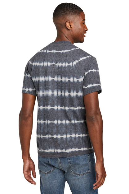 Custom Embroidered Port & Company Allover Stripe Tie-Dye Tee PC142,Graphite/ Light Grey