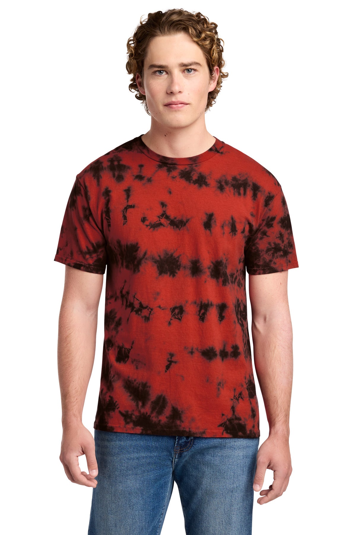 Custom Embroidered Port & Co T-Shirts  in Black/ Red