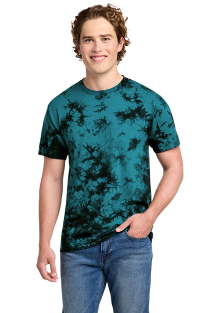 Custom Embroidered Port & Co T-Shirts  in Black/ Teal