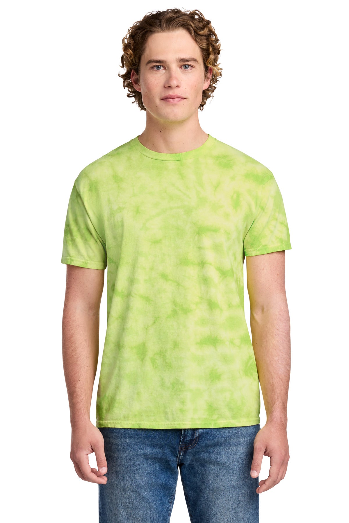Custom Embroidered Port & Co T-Shirts  in Lemon Lime