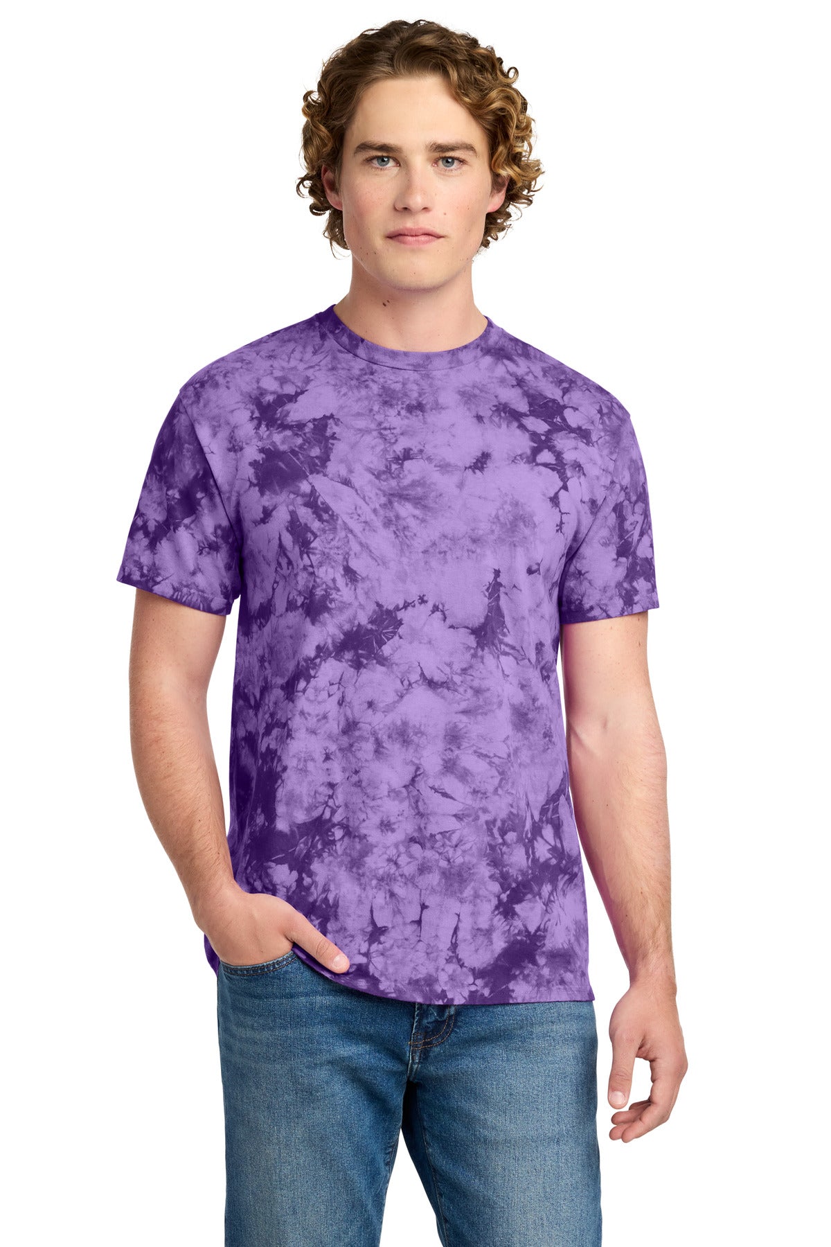 Custom Embroidered Port & Co T-Shirts  in Purple