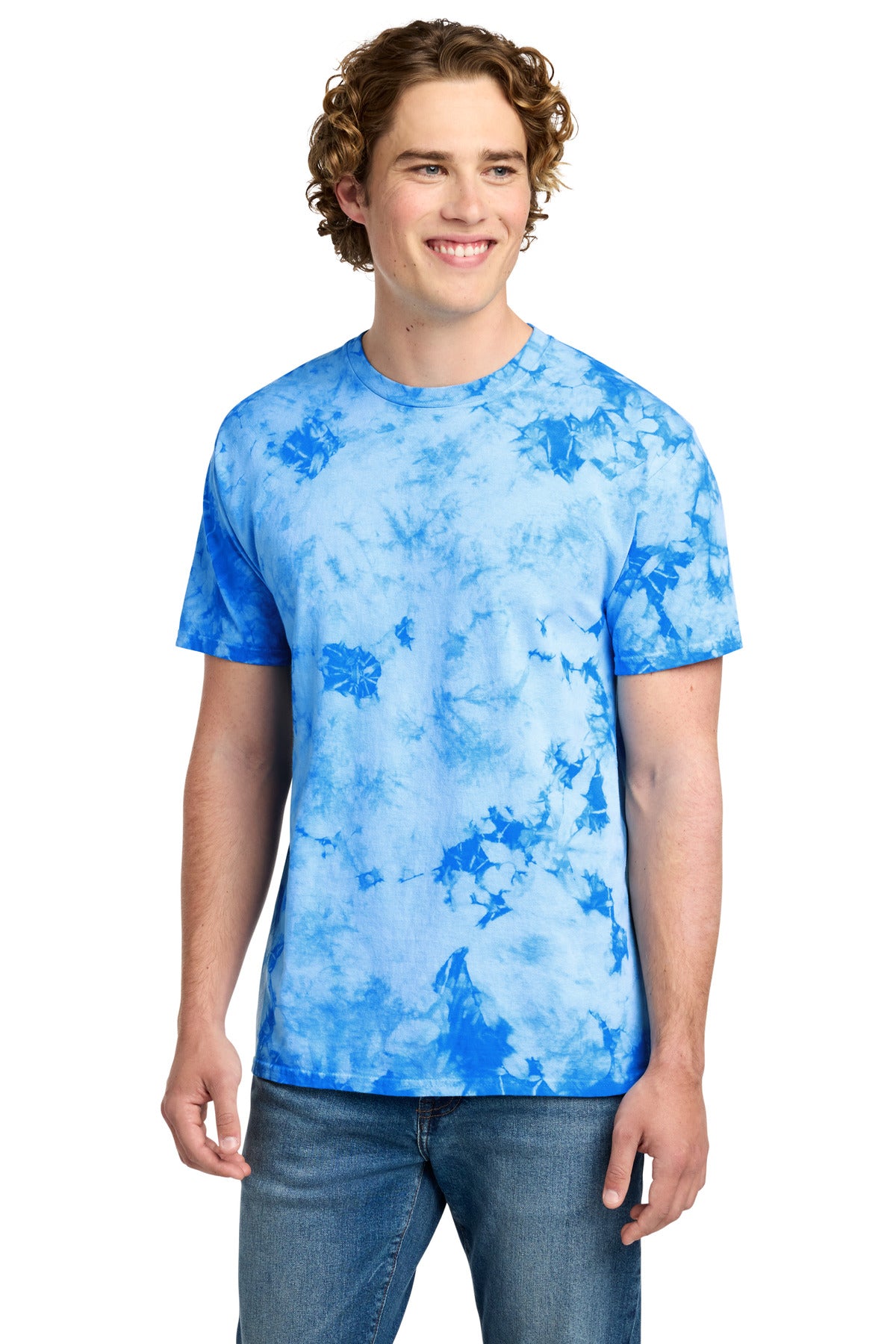 Custom Embroidered Port & Co T-Shirts  in Sky Blue