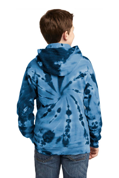 Custom Embroidered Port & Company Youth Tie-Dye Pullover Hooded Sweatshirt. PC146Y,Navy