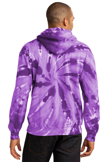 Custom Embroidered Port & Company Tie-Dye Pullover Hooded Sweatshirt. PC146,Purple