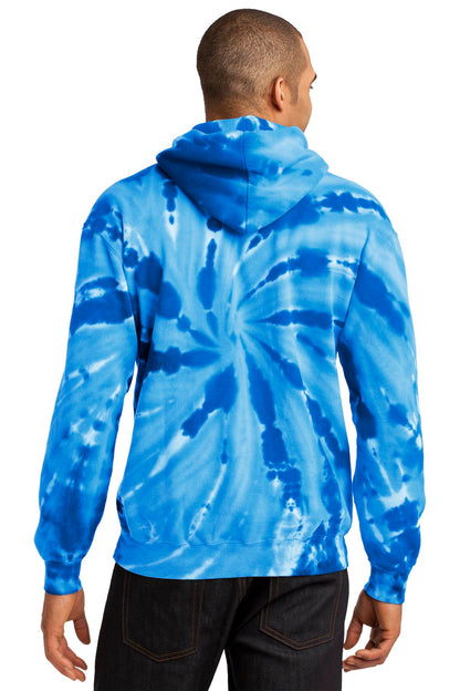 Custom Embroidered Port & Company Tie-Dye Pullover Hooded Sweatshirt. PC146,Royal