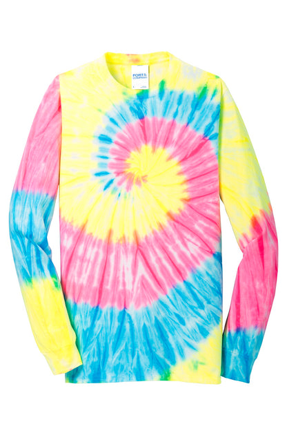 Custom Embroidered Port & Co T-Shirts  in Neon Rainbow