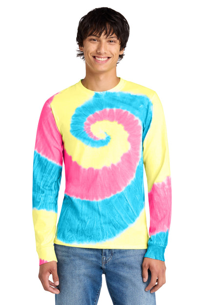 Custom Embroidered Port & Co T-Shirts  in Neon Rainbow