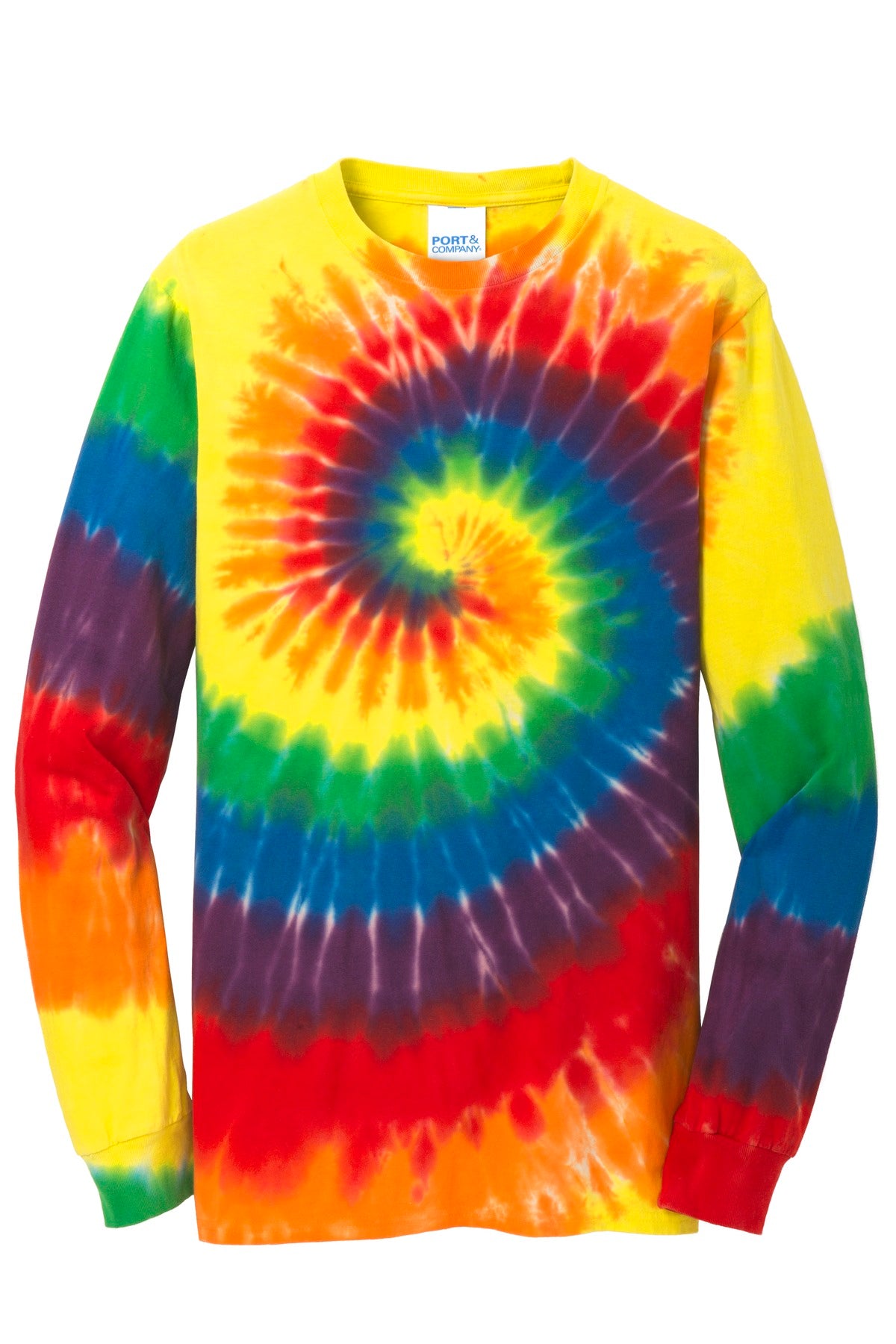 Custom Embroidered Port & Co T-Shirts  in Rainbow