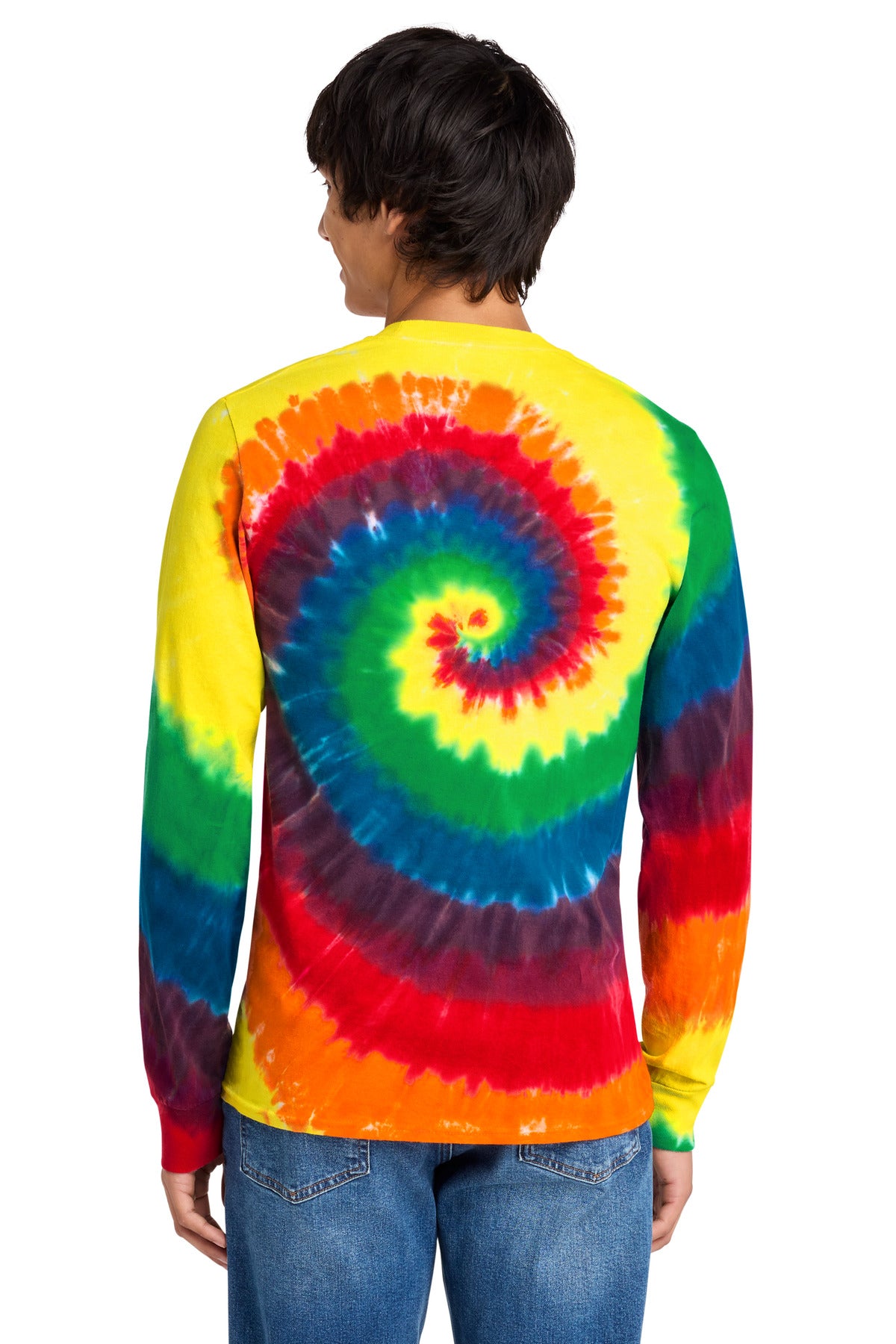 Custom Embroidered Port & Co T-Shirts  in Rainbow