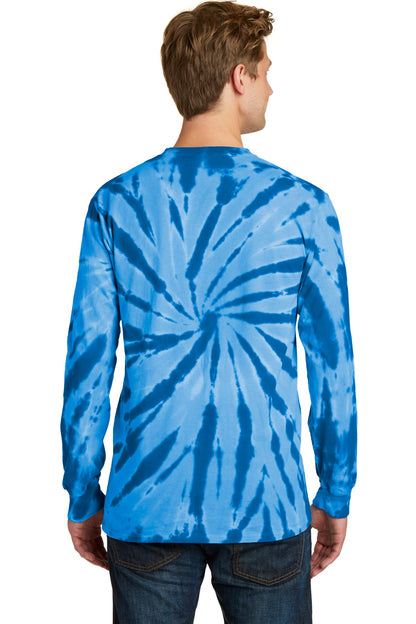 Custom Embroidered Port & Company Tie-Dye Long Sleeve Tee.  PC147LS,Royal