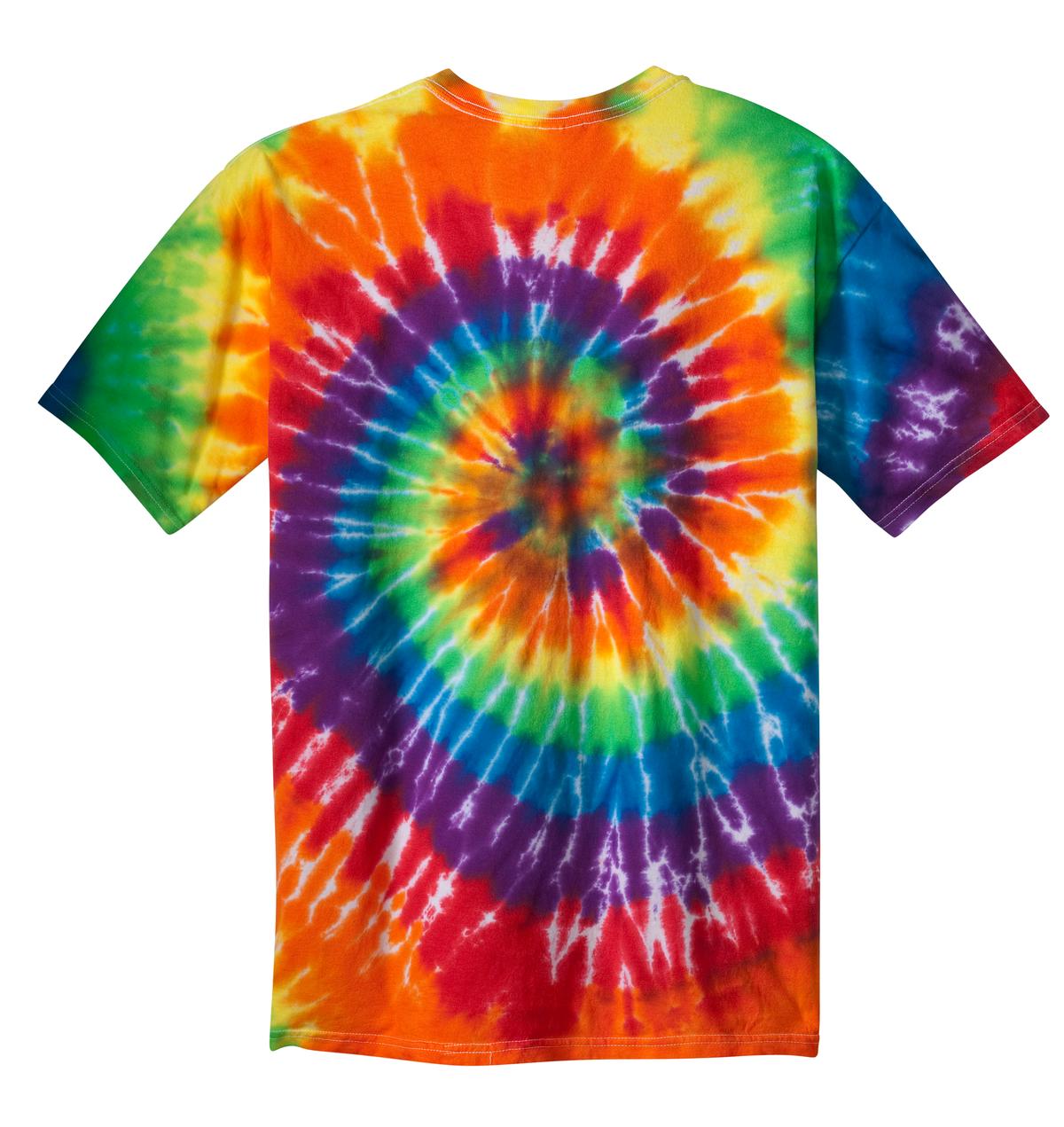 Custom Embroidered Port & Co T-Shirts  in Rainbow