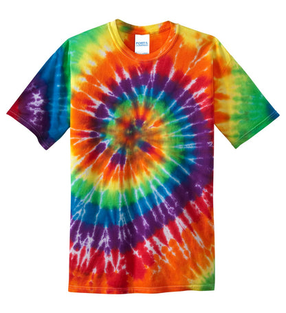 Custom Embroidered Port & Co T-Shirts  in Rainbow