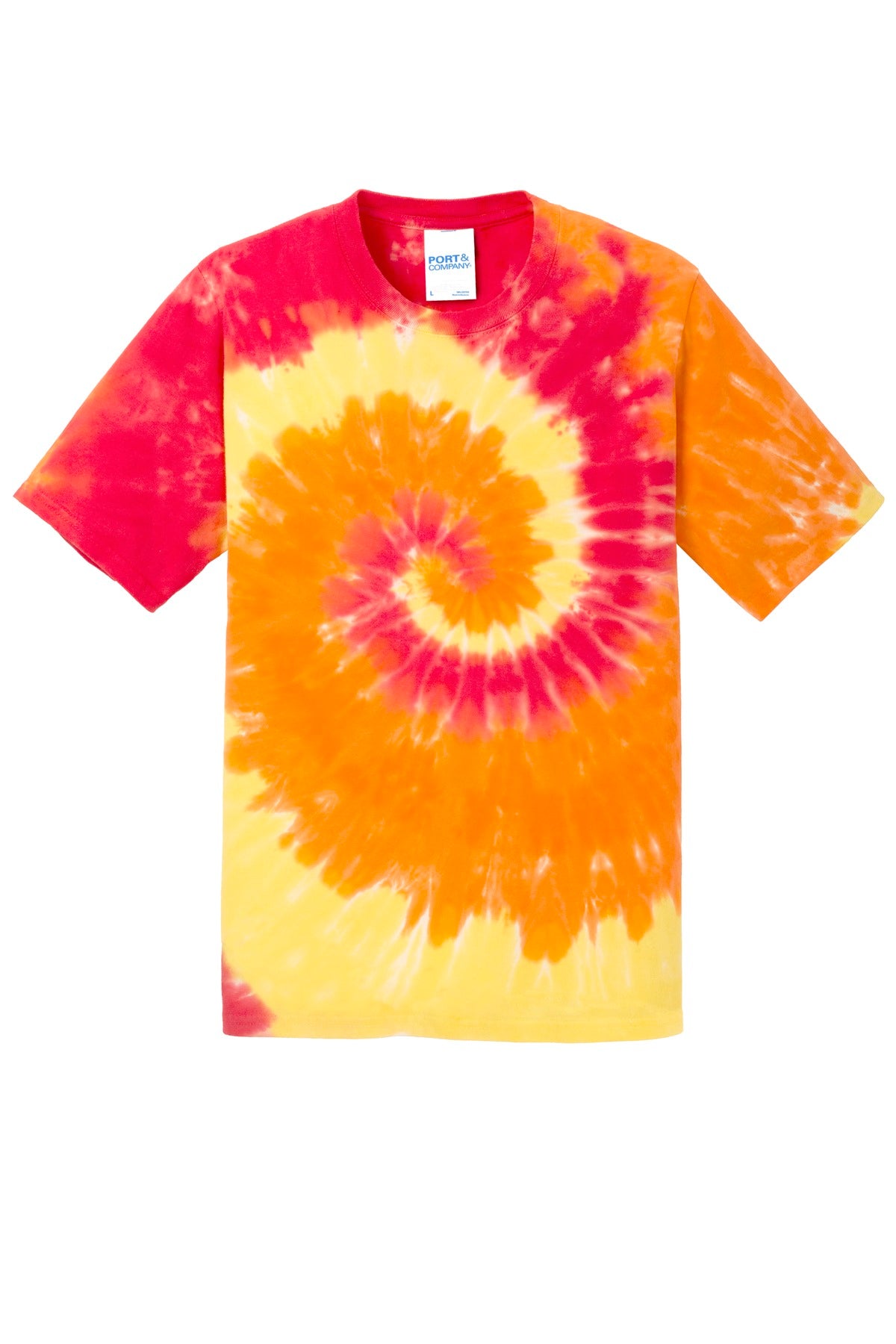Custom Embroidered Port & Co T-Shirts  in Blaze Rainbow