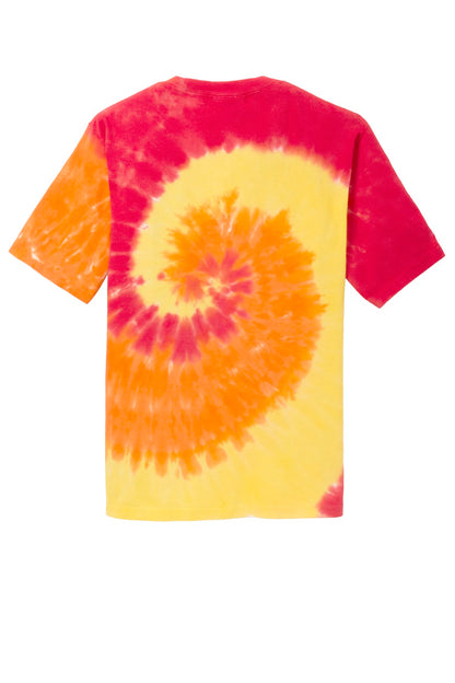 Custom Embroidered Port & Co T-Shirts  in Blaze Rainbow