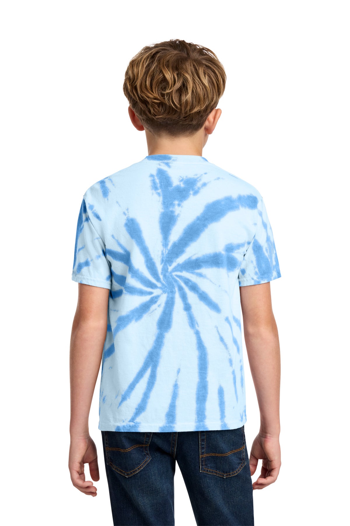Custom Embroidered Port & Co T-Shirts  in Light Blue