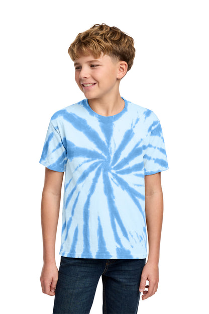 Custom Embroidered Port & Co T-Shirts  in Light Blue