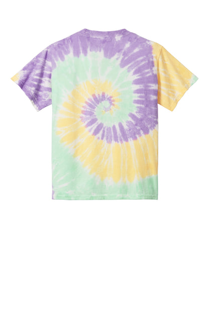 Custom Embroidered Port & Co T-Shirts  in Mint Rainbow