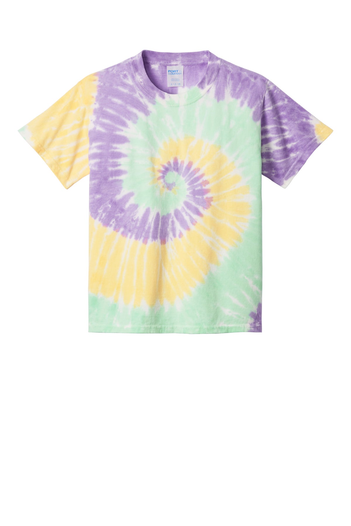 Custom Embroidered Port & Co T-Shirts  in Mint Rainbow