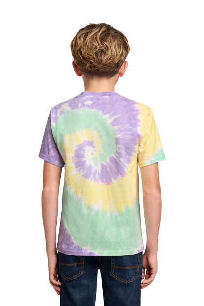 Custom Embroidered Port & Co T-Shirts  in Mint Rainbow