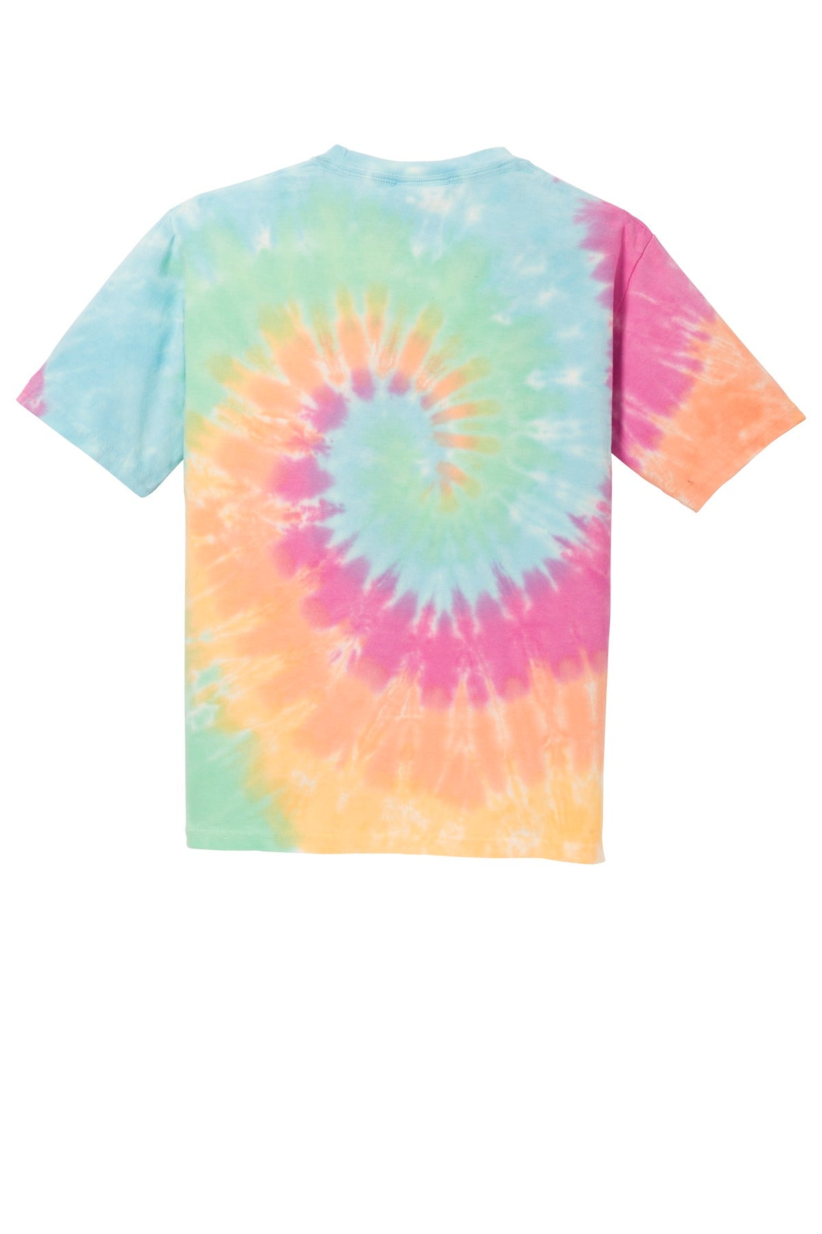Custom Embroidered Port & Co T-Shirts  in Pastel Rainbow
