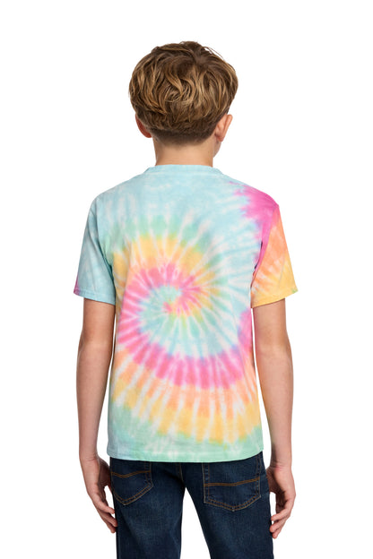 Custom Embroidered Port & Co T-Shirts  in Pastel Rainbow