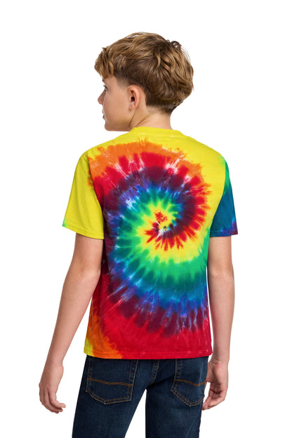 Custom Embroidered Port & Co T-Shirts  in Rainbow