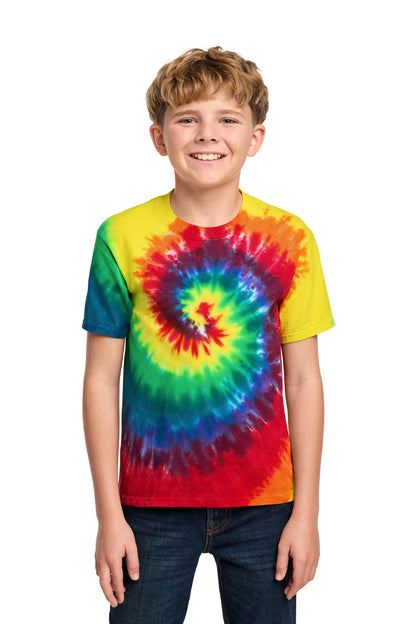 Custom Embroidered Port & Co T-Shirts  in Rainbow