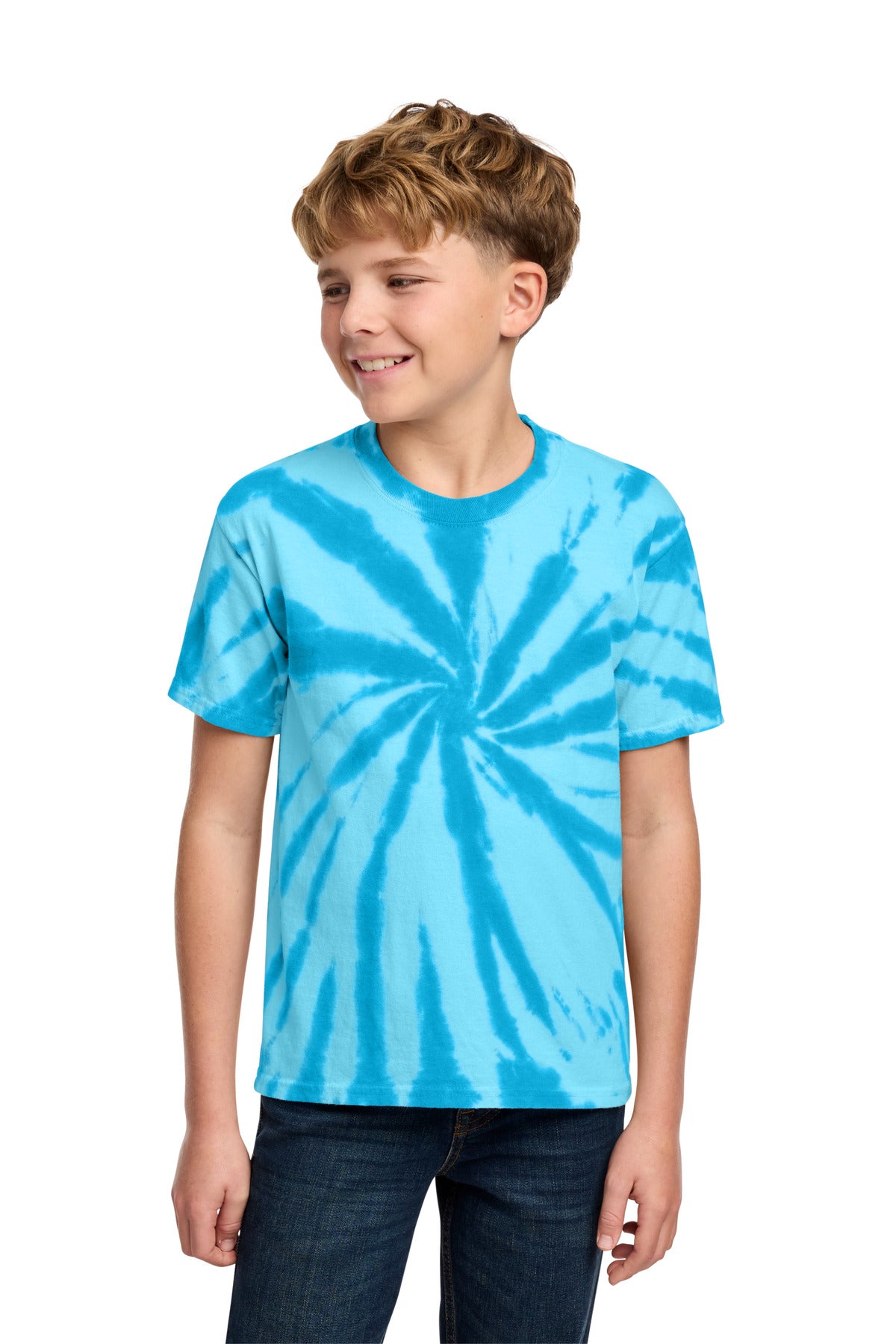 Custom Embroidered Port & Co T-Shirts  in Turquoise