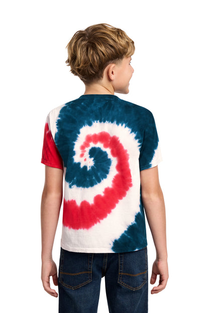Custom Embroidered Port & Co T-Shirts  in USA Rainbow